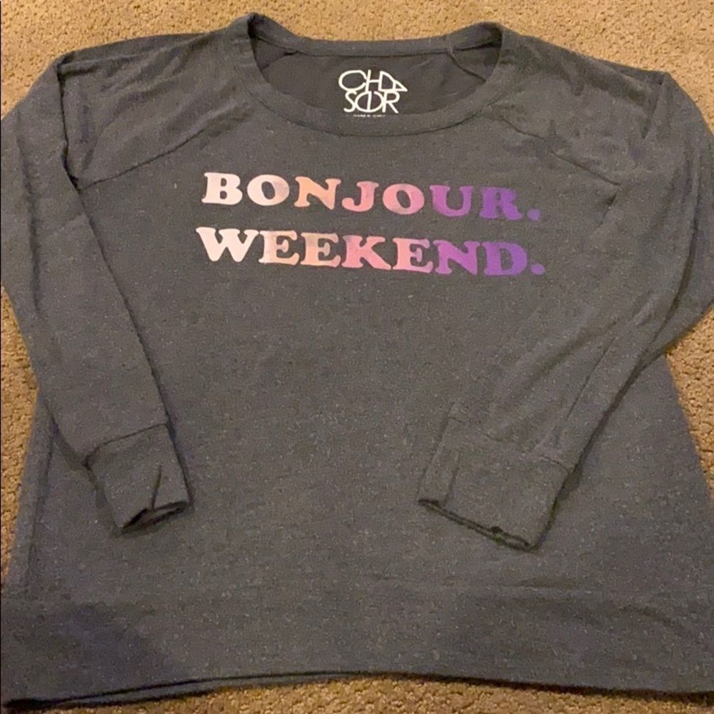 Chaserdark Grey ‘Bonjour Weekend’sweatshirt